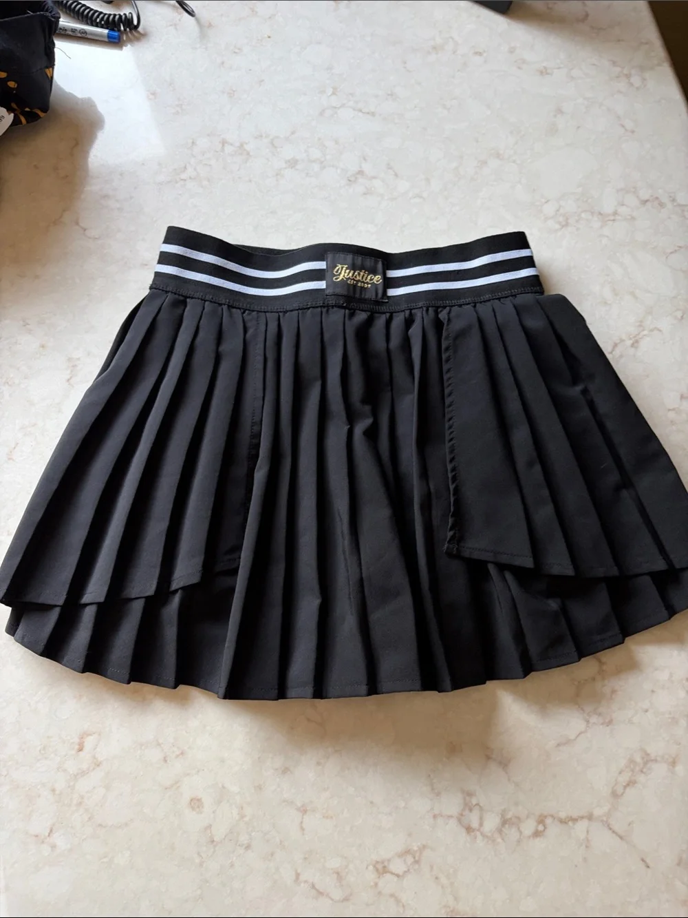 Girls Skater Preppy Pleated Y2K Skirt/Shorts JUSTICE Layered Pleats Size 12/14